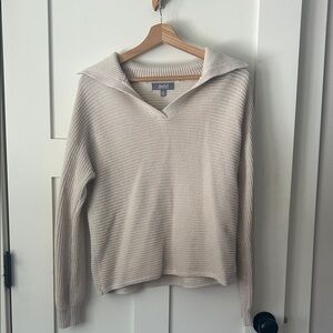 Marled Women's V-Neck Sweater in Cream